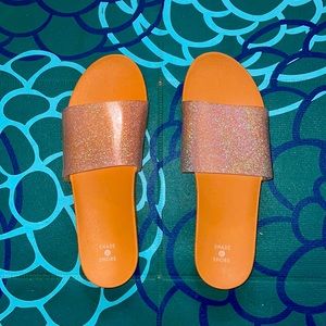 Shade & Shore sparkle jelly slip on sandals